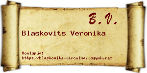 Blaskovits Veronika névjegykártya